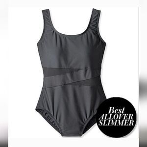 Catalina BlackTank Swimsuit Med One Piece Super Slimming Mesh Inserts